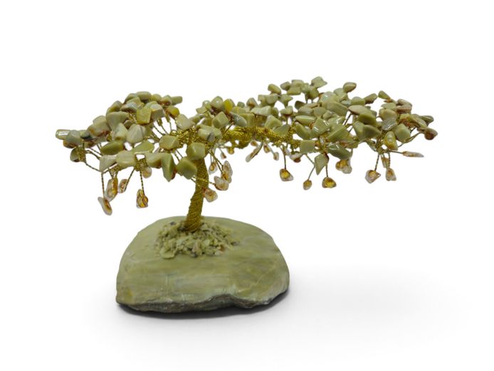 Handcrafted Gemstone Tree Sculpture