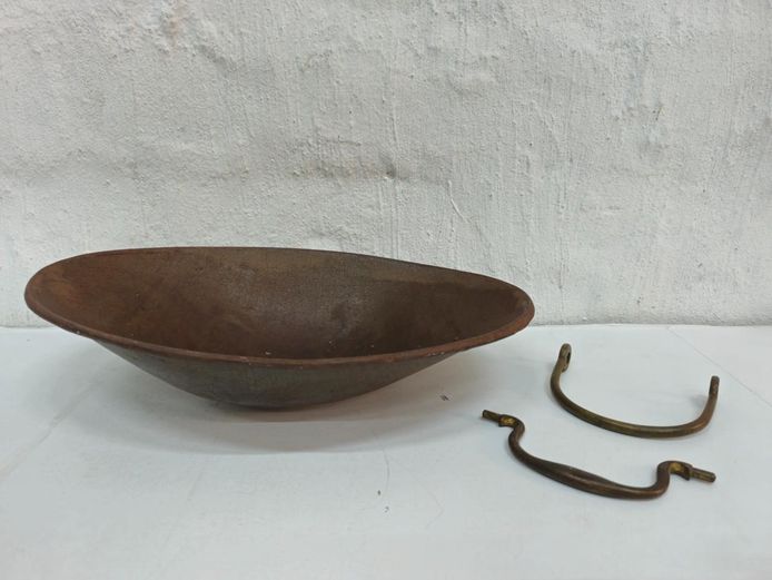 Antique Copper Scale Pan & Vintage Brass Handles