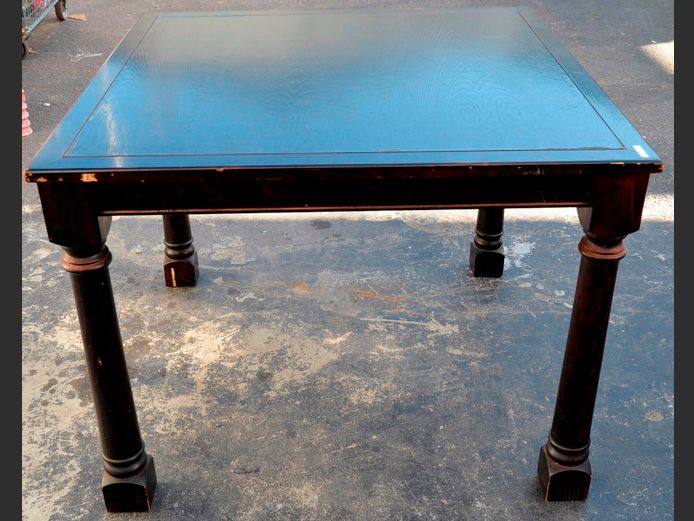STAINED OAK SQUARE DINING TABLE, 100 x 100 x 75cm