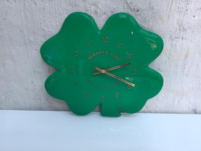 Vintage "Murphy's Time" Irish Shamrock Wall Clock