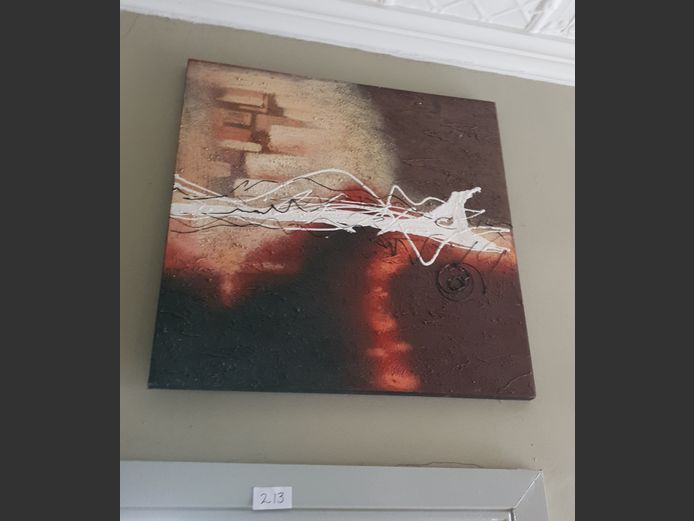 UNFRAMED OIL ON CANVAS "ABSTRACT"