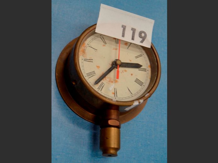 BRASS CLOCK, 12cm Diameter [Condition unknown]