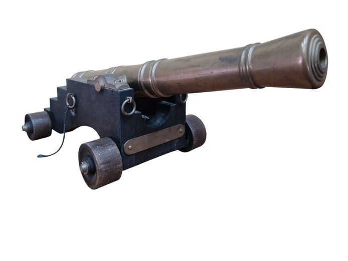Antique English Naval Signal Cannon Model (Weighs 7.9kg)