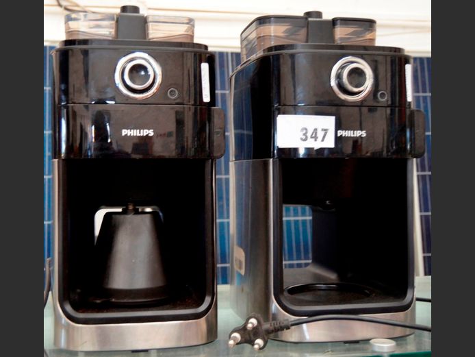LOT OF 2: PHILIPS COFFEE MACHINES [Switch on, untested further, incomplete & no pots]