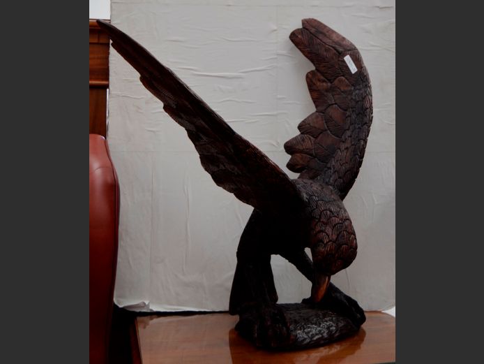 LARGE CARVED EAGLE FIGURE, 48 x 30 x 58cm