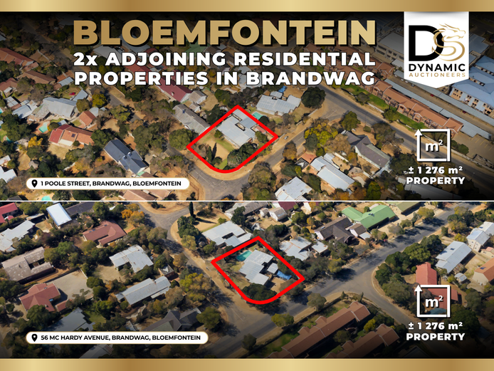 2x ADJOINING RESIDENTIAL PROPERTIES IN BRANDWAG, BLOEMFONTEIN