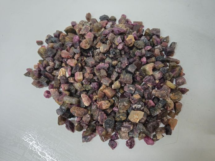 Lot of Natural Mixed Multi-Colour Rough Tourmaline Gemstone Crystals