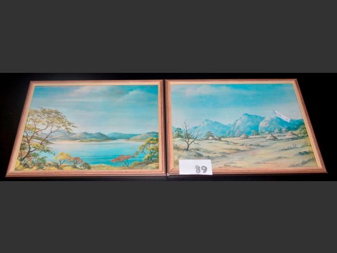 PAIR FRAMED LANDSCAPE PRINTS, 31 x 23cm