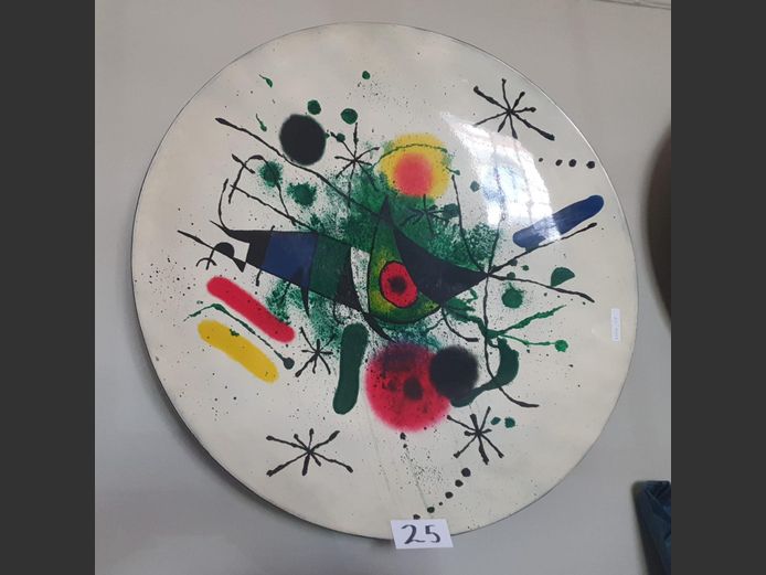 GLASS FIBRE DECORATIVE WALL PLATE "ABSTRACT", 67cm Diameter 