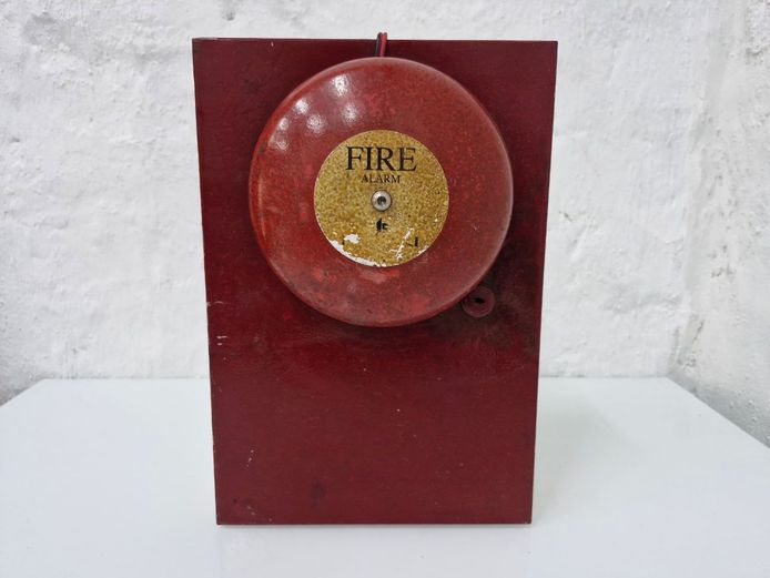 Vintage Industrial 12-Volt Electric Fire Alarm Bell