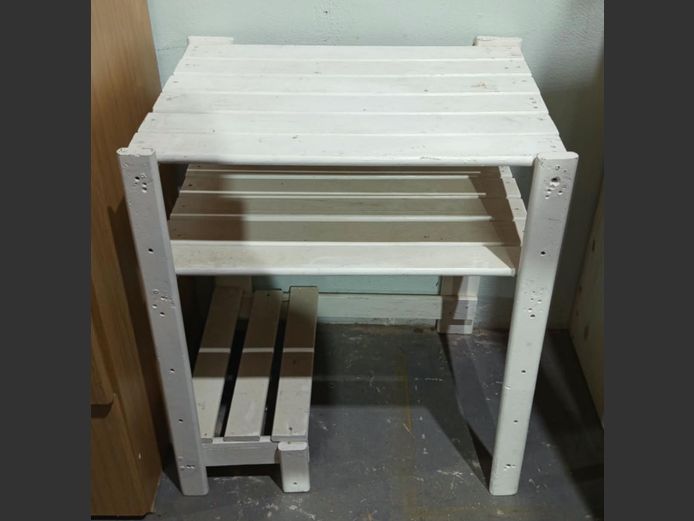 PINE UNDER WHITE PAINT 2-TIER SHELF, 67 x 50 x 78cm