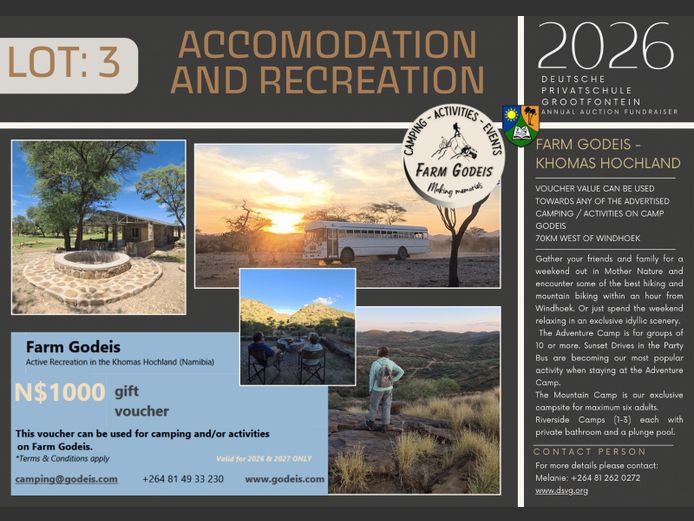 DEUTSCHE PRIVATSCHULE GROOTFONTEIN | ACCOMODATION
AND RECREATION