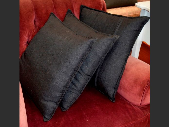 SET OF 3 BLACK SCATTER CUSHIONS, 45 x 45cm