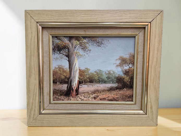 Charming Original J. Woods Signed Oil Landscape Painting