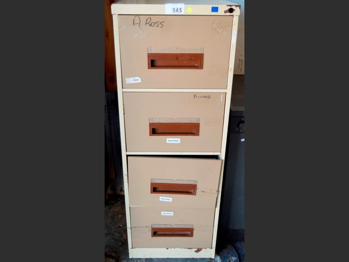 STEEL 2-TONE, 4-DRAWER FILING CABINET, 63 x 47 x 132cm [Needs attention]