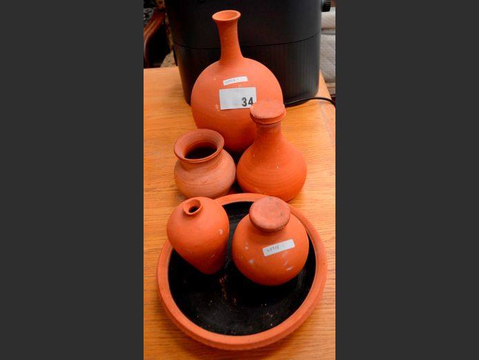 TERRACOTTA VASES, BOWLS, etc