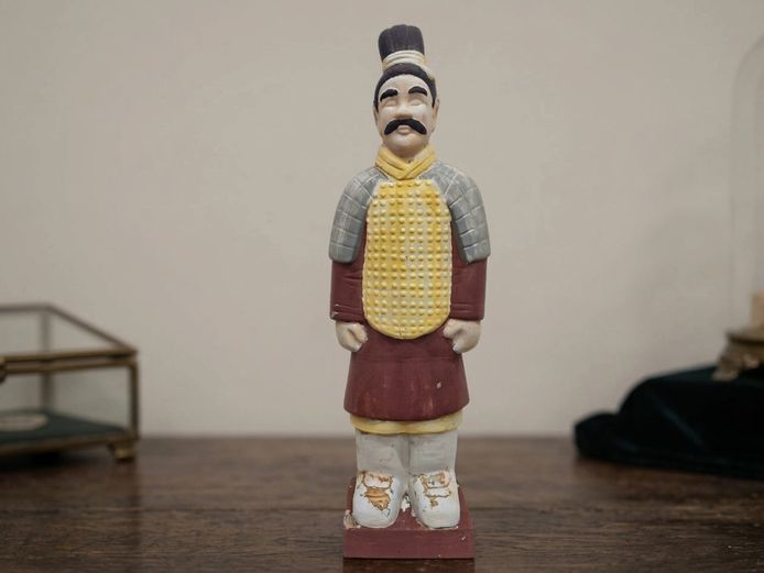 Painted Terracotta-Style Chinese Xi'an Army Warrior Statue (20th Century Replica) 86cm H