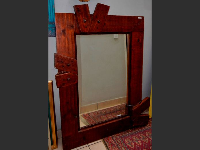PINE FRAMED MIRROR, 127 x 92cm