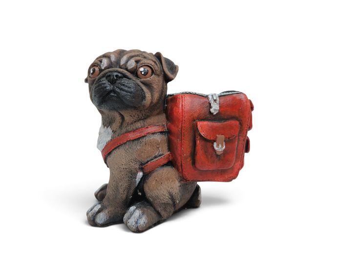 Whimsical Cast Resin Pug Novelty Planter