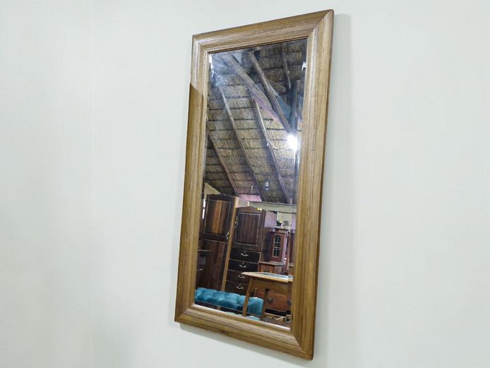 Solid Wood Framed Large Beveled Wall Mirror