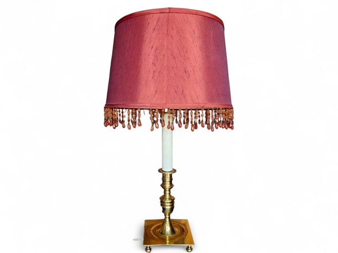 Vintage Brass Table Lamp with Shade