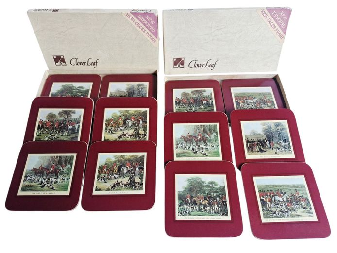 Vintage Clover Leaf Hunting Scenes
