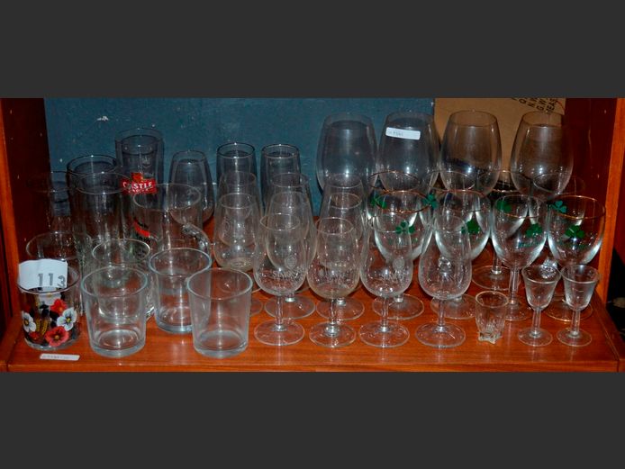 ASSORTED DRINKING GLASSES