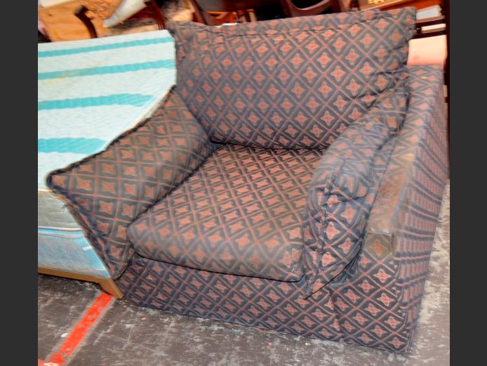 UPHOLSTERED ARMCHAIR [Needs a good clean]