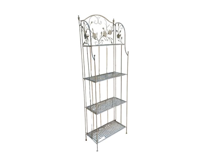 French Provincial Style Painted Metal Four-Tier Bakers Rack / Étagère