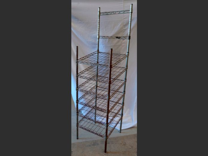 CHROME METAL 6-TIER SHELF, 50 x 50 x 179cm