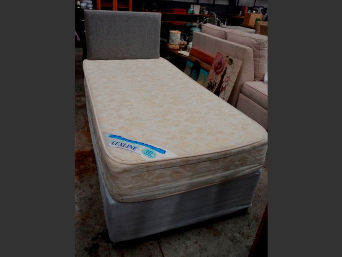 SLEEPWELL LUXLINE SINGLE BED BASE & MATTRESS SET