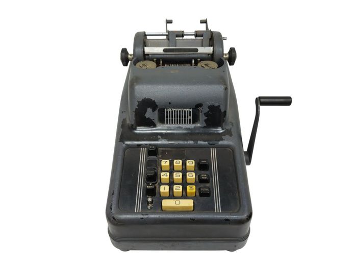 Vintage USA Mechanical Hand-Crank Adding Machine