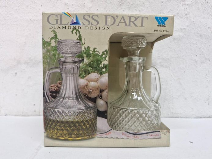 Wheaton Glass D'Art Diamond Design Cruet Decanter Set (New)