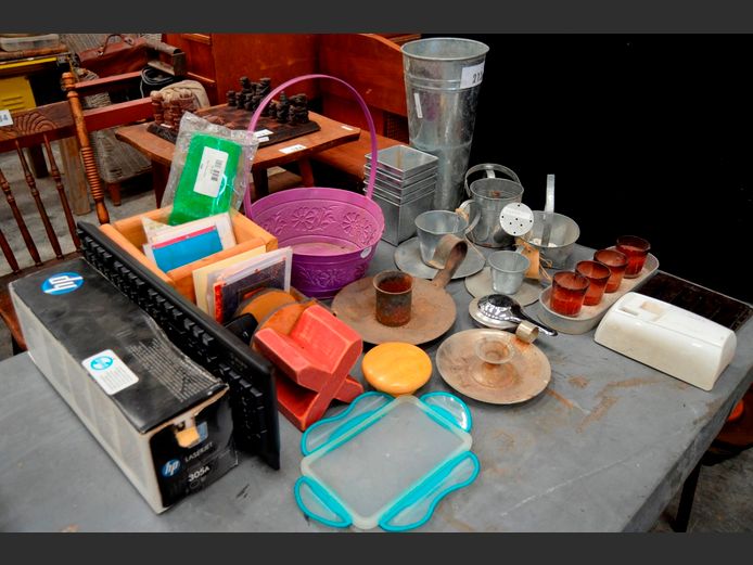 GALVANISED VASE, CANDLE HOLDERS, ORNAMENTAL WATERING CAN, etc