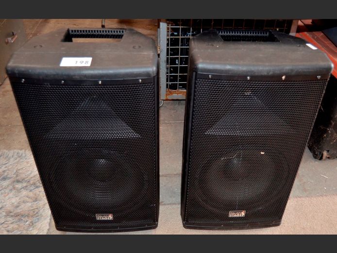 PAIR ITALIAN STAGE X212 AUB SPEAKERS, 37 x 31 x 67cm [Faulty]  [#: 414099901]