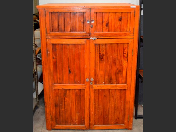 YELLOWWOOD & OREGON PINE 4-DOOR CUPBOARD, 95 x 48 x 134cm