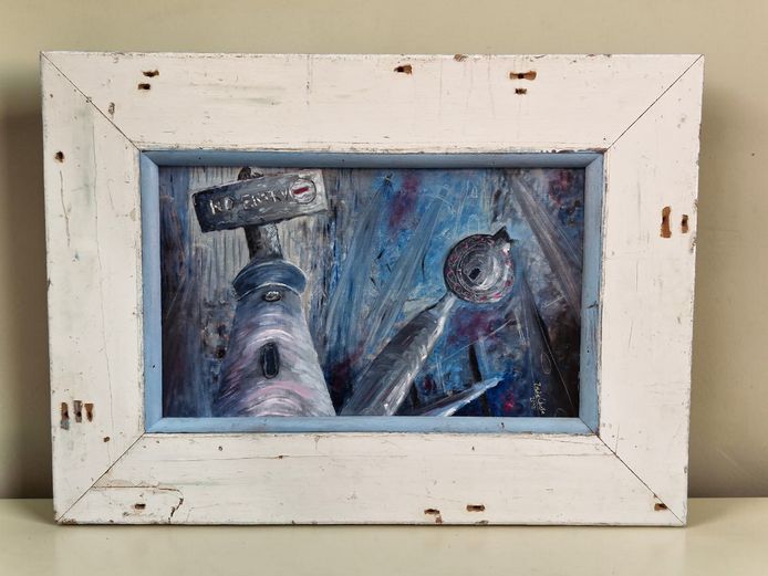 Zelda Cleote (South African, 2008) Mixed Media "No Entry" Abstract