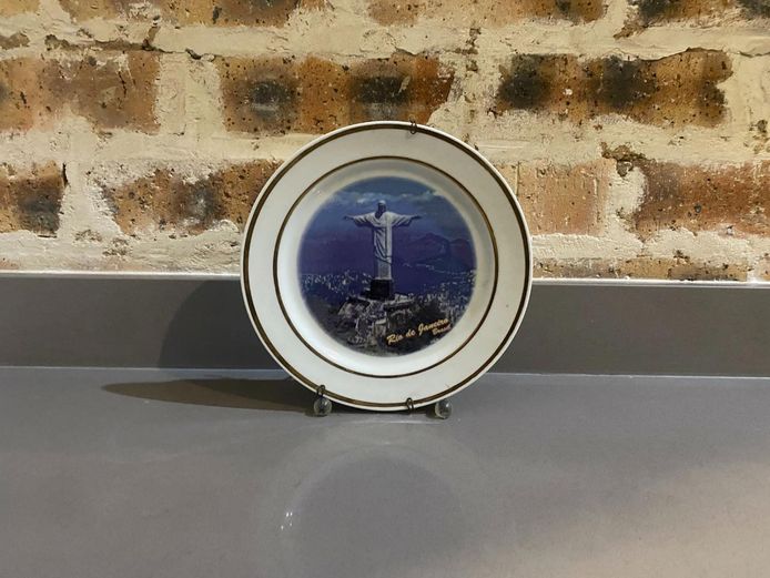 Vintage Germer Brazil "Rio de Janeiro" Souvenir Wall Hanging Plate