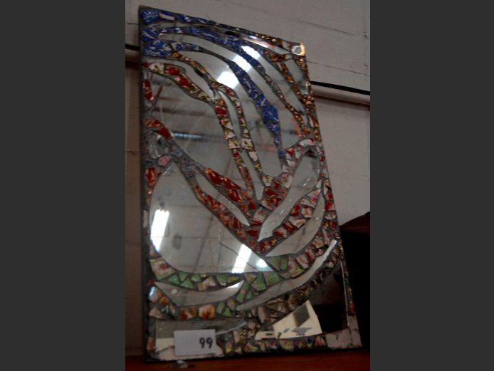 MOSAIC FRAMED MIRROR, 73 x 41cm [Damage to mosaic]