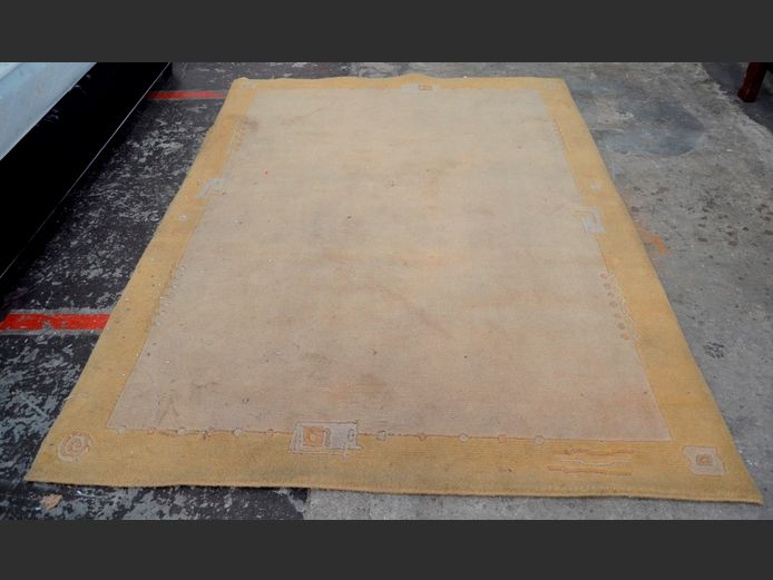 YELLOW & BEIGE CARPET, 222 x 166cm [Needs a clean]