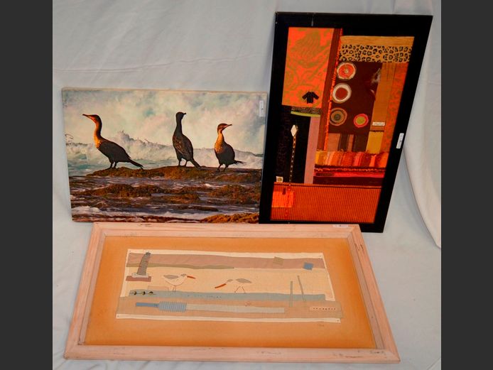 FRAMED FABRIC ART, etc