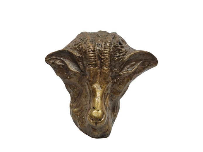 Keith Calder (SA, b. 1959), Goat Head Bronze Sculpture, Dated 1989