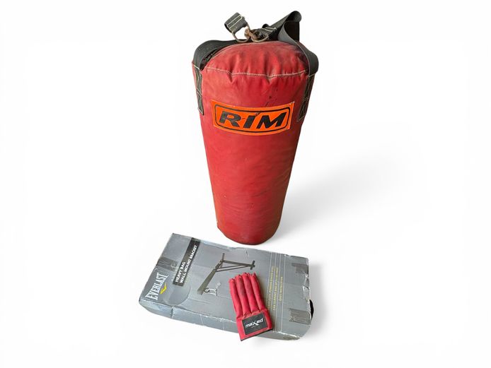 Everlast Heavy Punching Bag with Wall Mount Bracket & Gloves