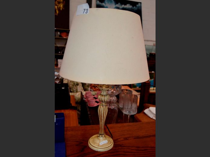 WOODEN TABLE LAMP WITH SHADE, 61cm High