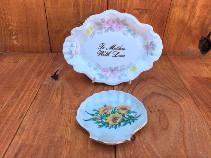 "To Mother With Love" Floral Trinket Dish & Shell Dish Set