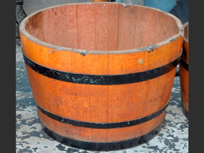 HALF CUT WINE BARREL, 68cm x 46cm High