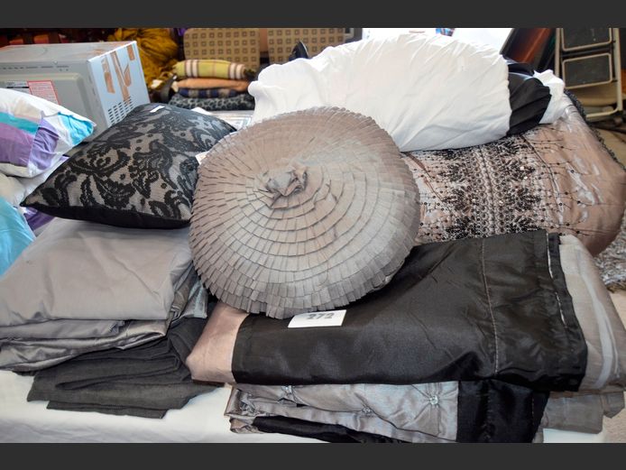 BLACK & GREY DUVET COVER, THROW, PILLOWCASES, CURTAINS, etc