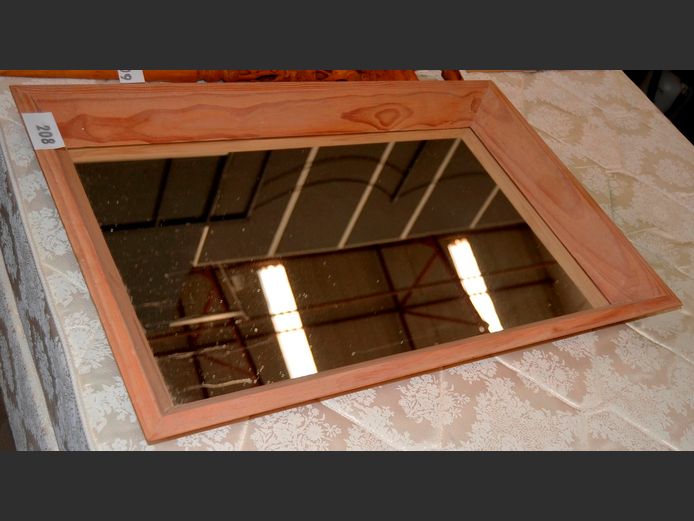 PINE FRAMED MIRROR, 86 x 56cm