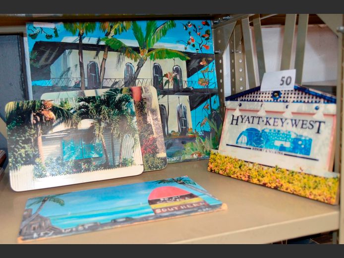 UNFRAMED OILS ON BOARD "KEY WEST", PRINTS ON BOARD, etc