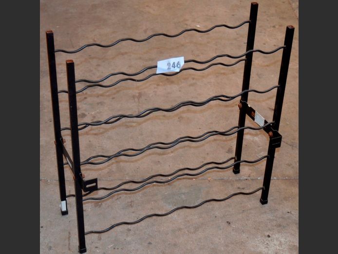 BLACK METAL WALL MOUNT WINE RACK, 59 x 22 x 59cm
